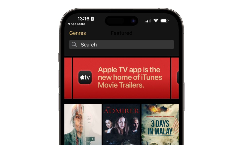 iTunes Movie Trailers on iPhone
