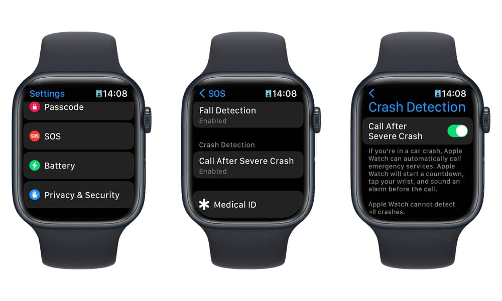 Apple Watch Series 8 disable Crash Detection