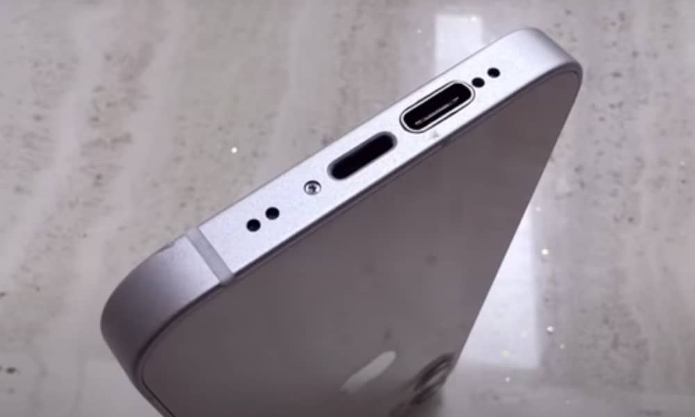 Modded iPhone 12 mini with Lightning and USB C