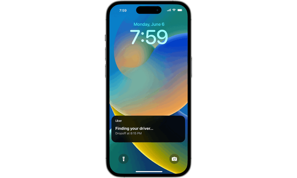 Uber iOS 16 Live Activities