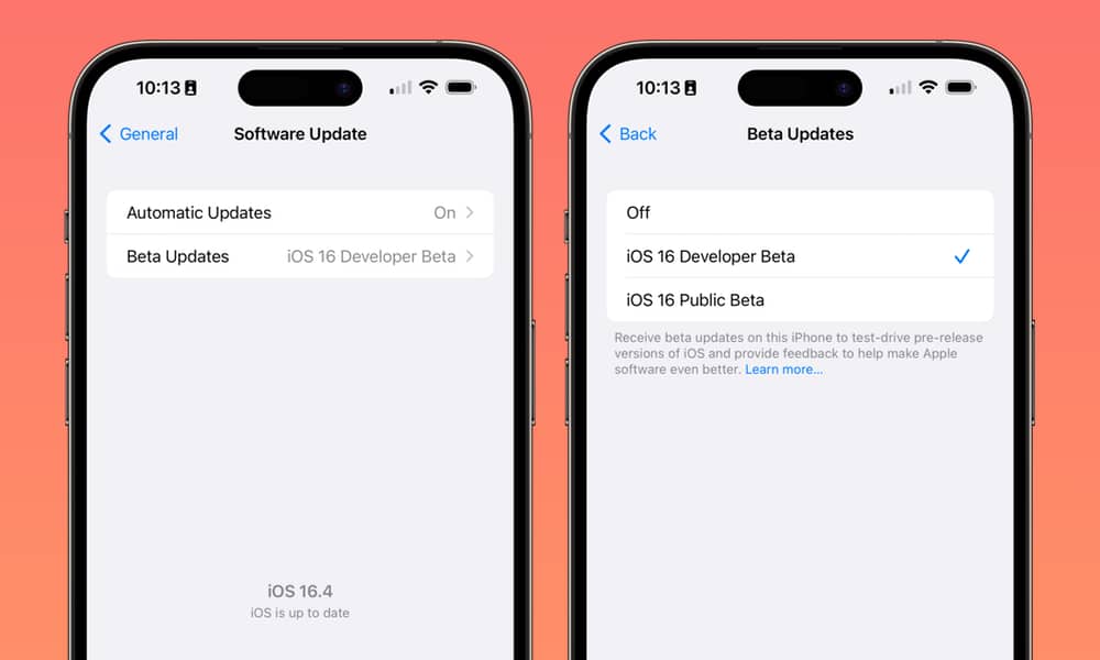 iOS 16.4 beta update settings