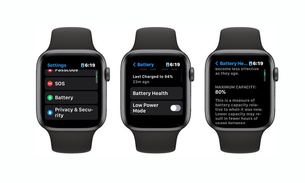 Apple Watch Check Battery Capacity