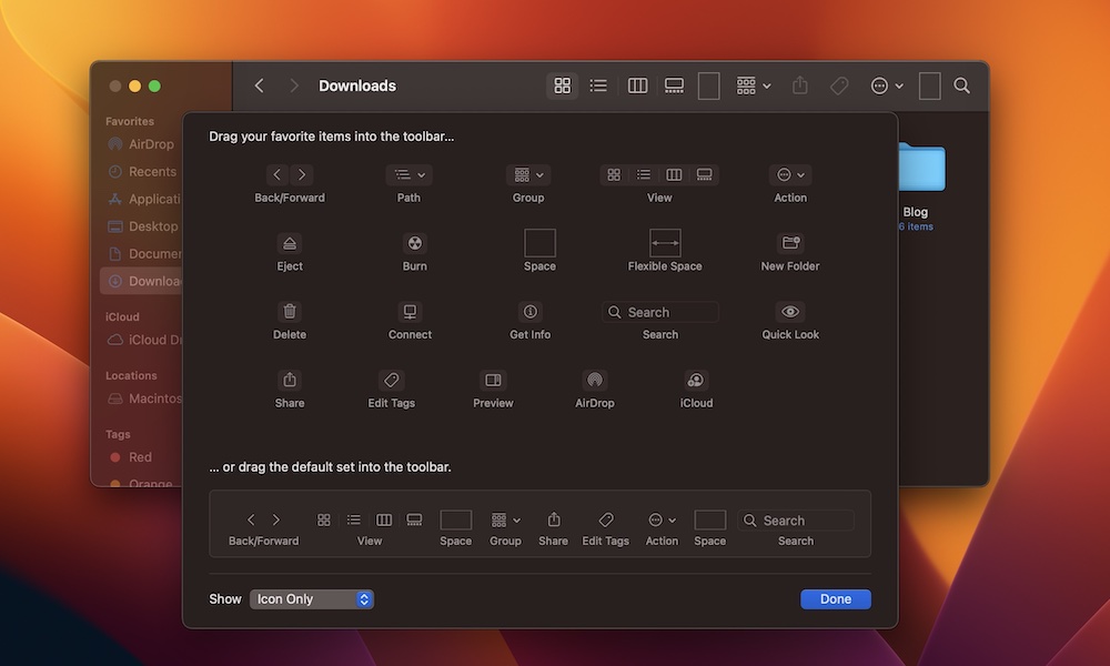 Customize Finder Toolbar Mac