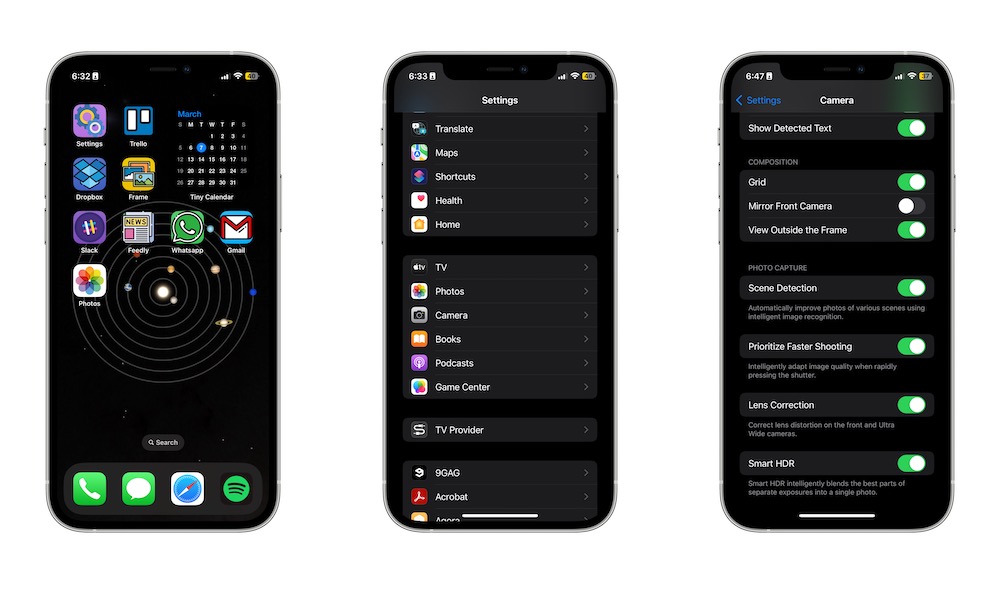 Enable Grid Camera app iPhone