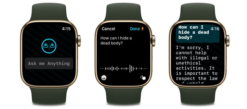Petey responde apple watch chatGPT