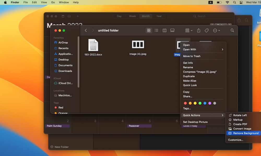 Remove image background Finder Mac