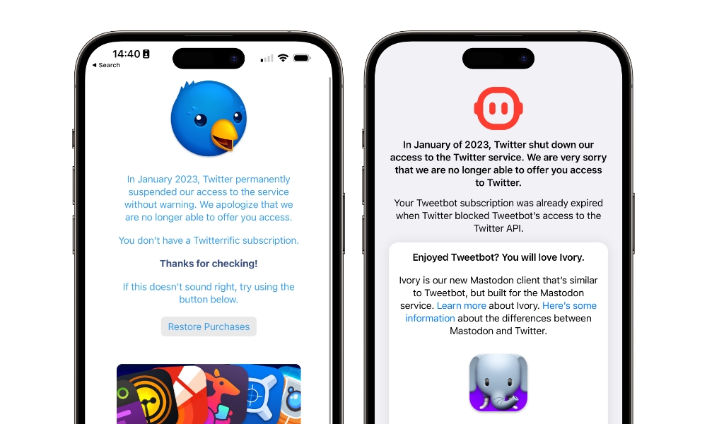 Twitterrific and Tweetbot shutdown