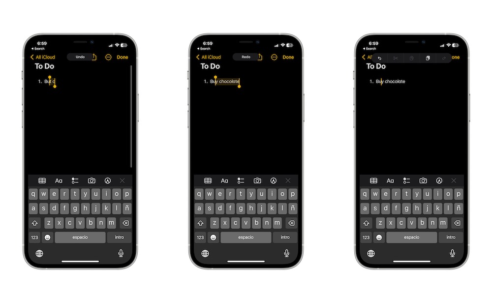 Undo Redo iPhone