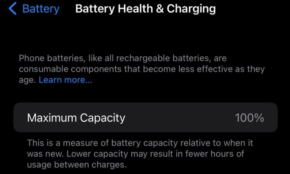 maximum capacity iphone check