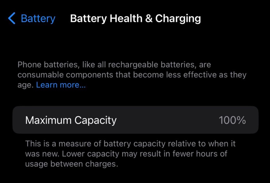 maximum capacity iphone check