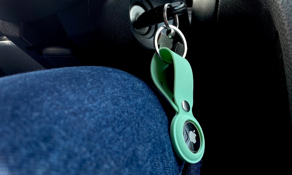 AirTag on keychain in vehicle ignition