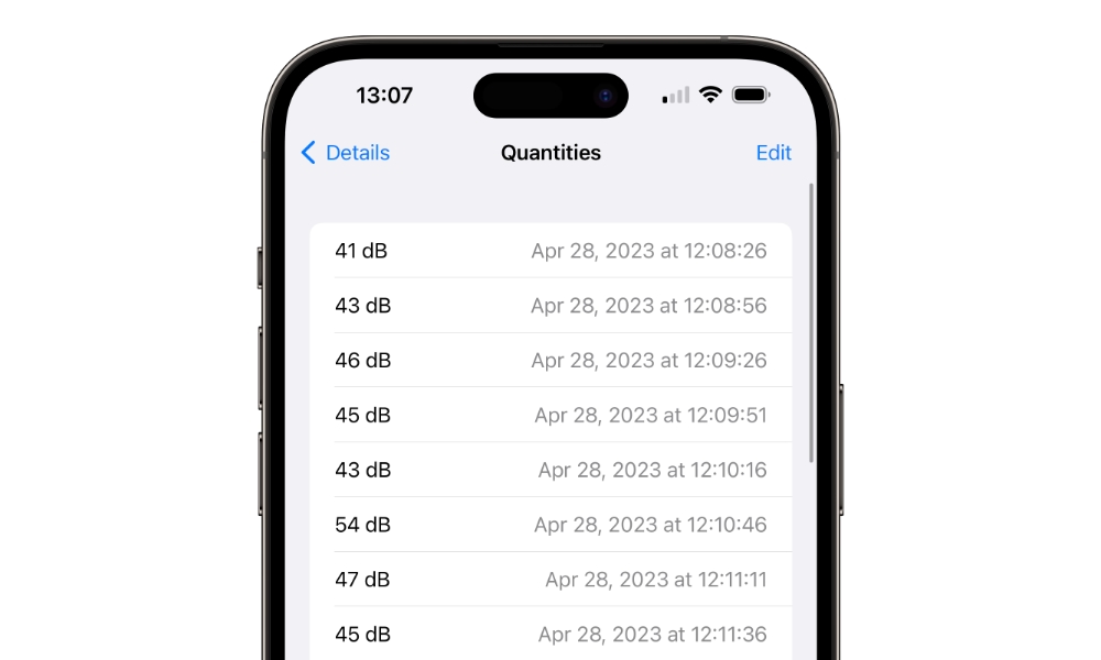 Apple Health Environmental sound measurement details