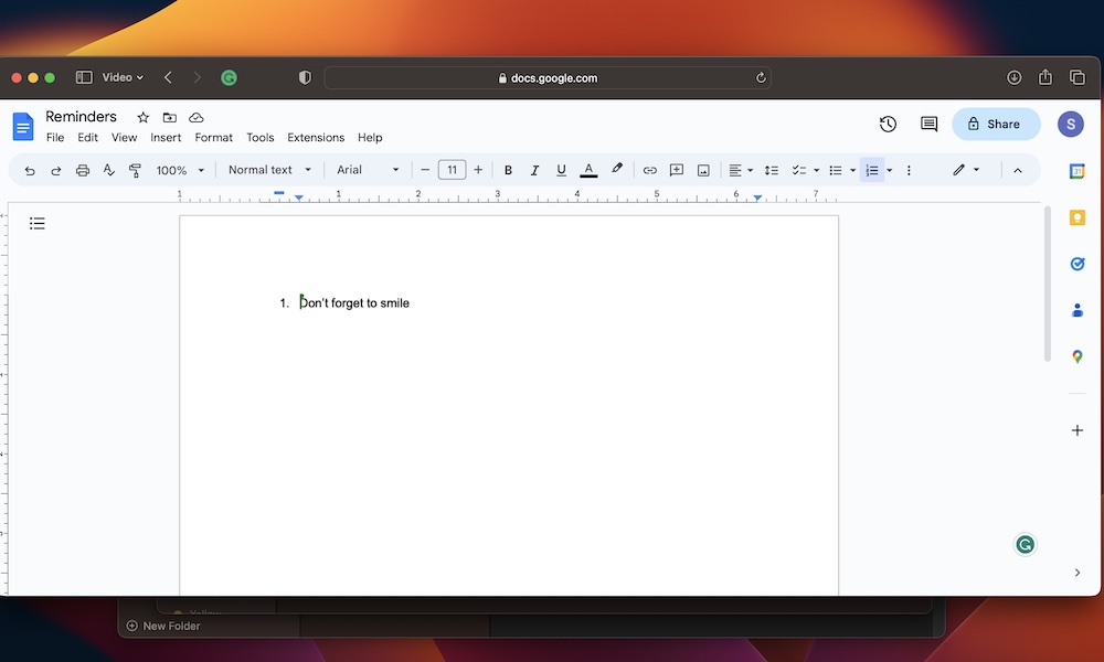 Google Docs Mac