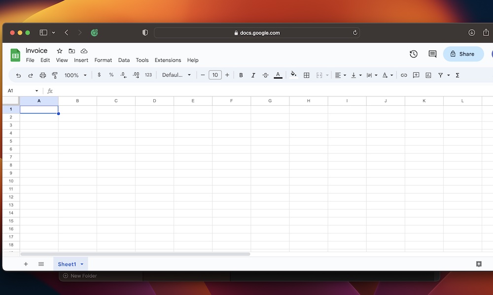 Google Sheets Mac