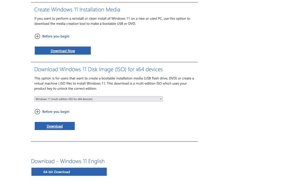 Windows 11 Download Page