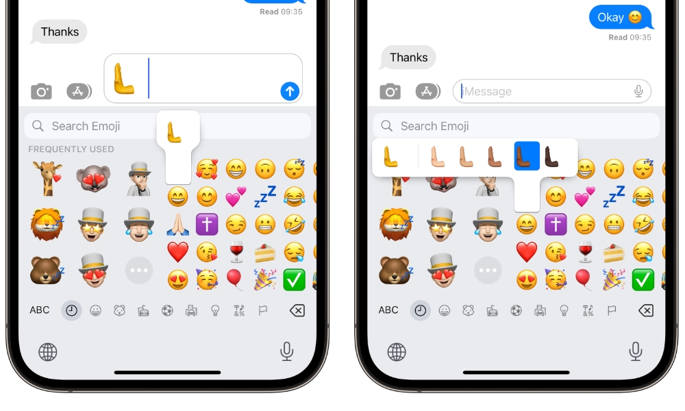 In iOS, the handshake emoji is the only skin-based emoji where you