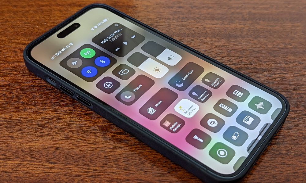 iPhone 14 Pro Max showing Control Center