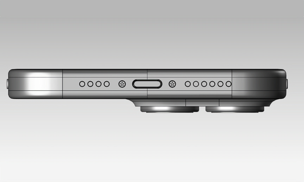iPhone 15 Pro Max camera bump CAD render