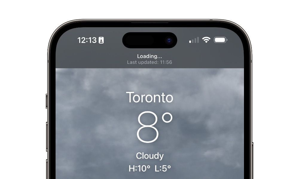 iPhone Weather loading banner