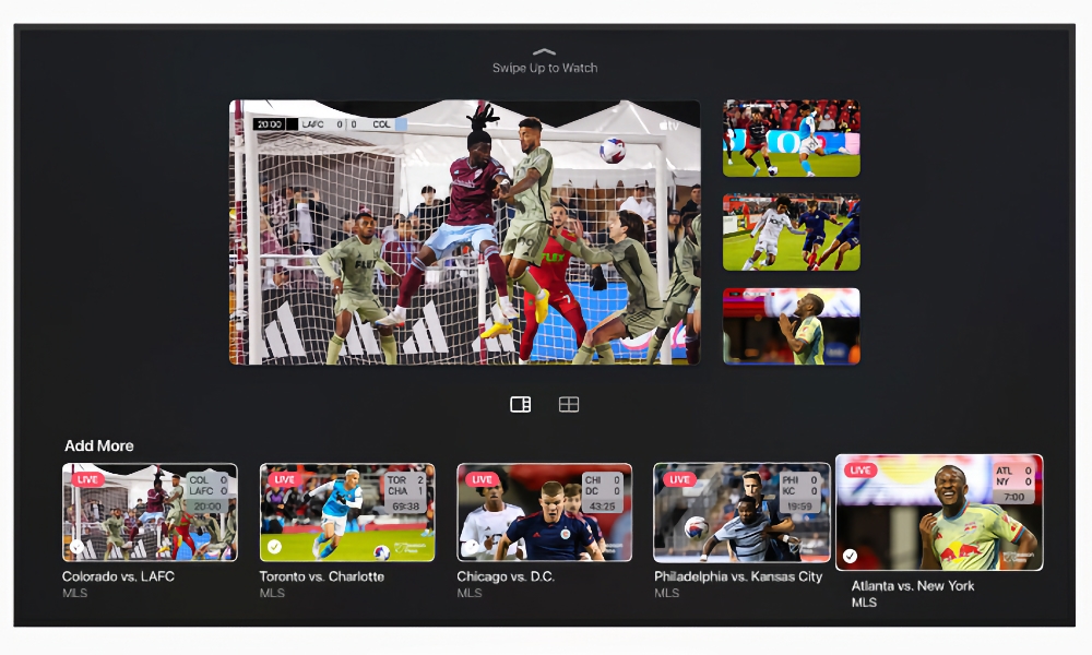 Apple TV MLS multiview closeup