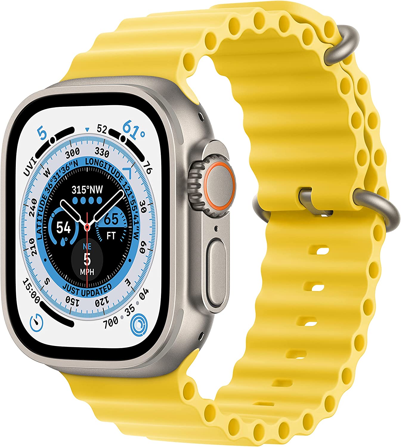 Apple Watch Ultra with Yellow Ocean Band