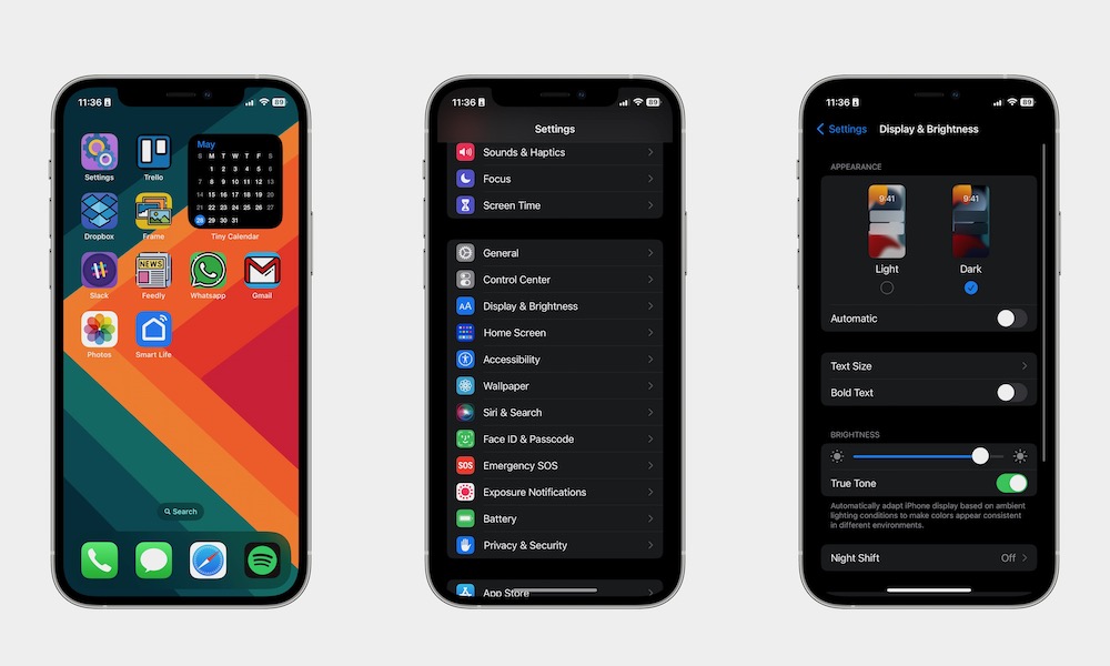 Enable Dark Mode iPhone