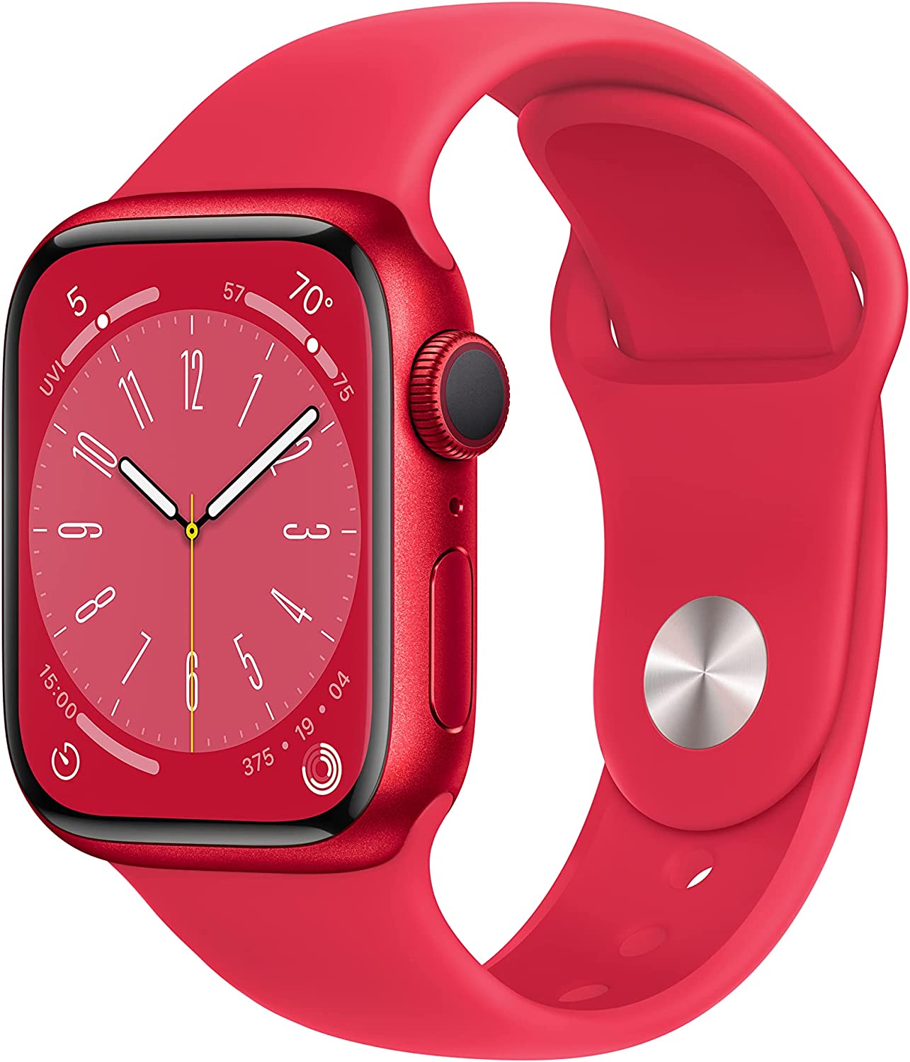 Apple Watch Series 8 [GPS 41mm] Smart Watch w/ (Product) RED Aluminum Case with (Product) RED Sport Band