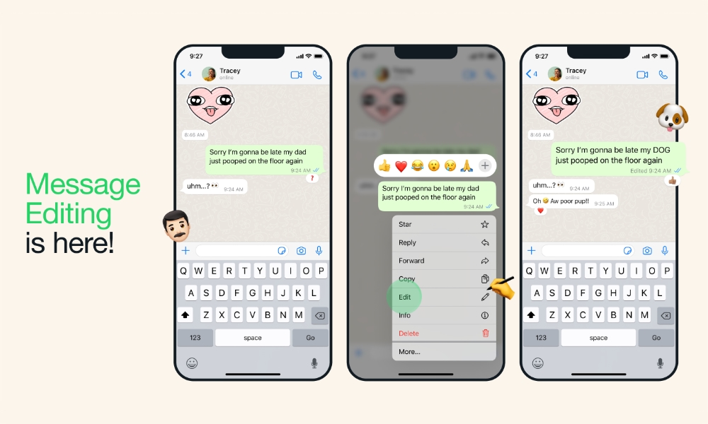 WhatsApp Message Editing banner