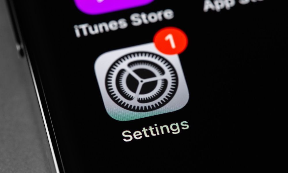 iphone settings icon showing one update