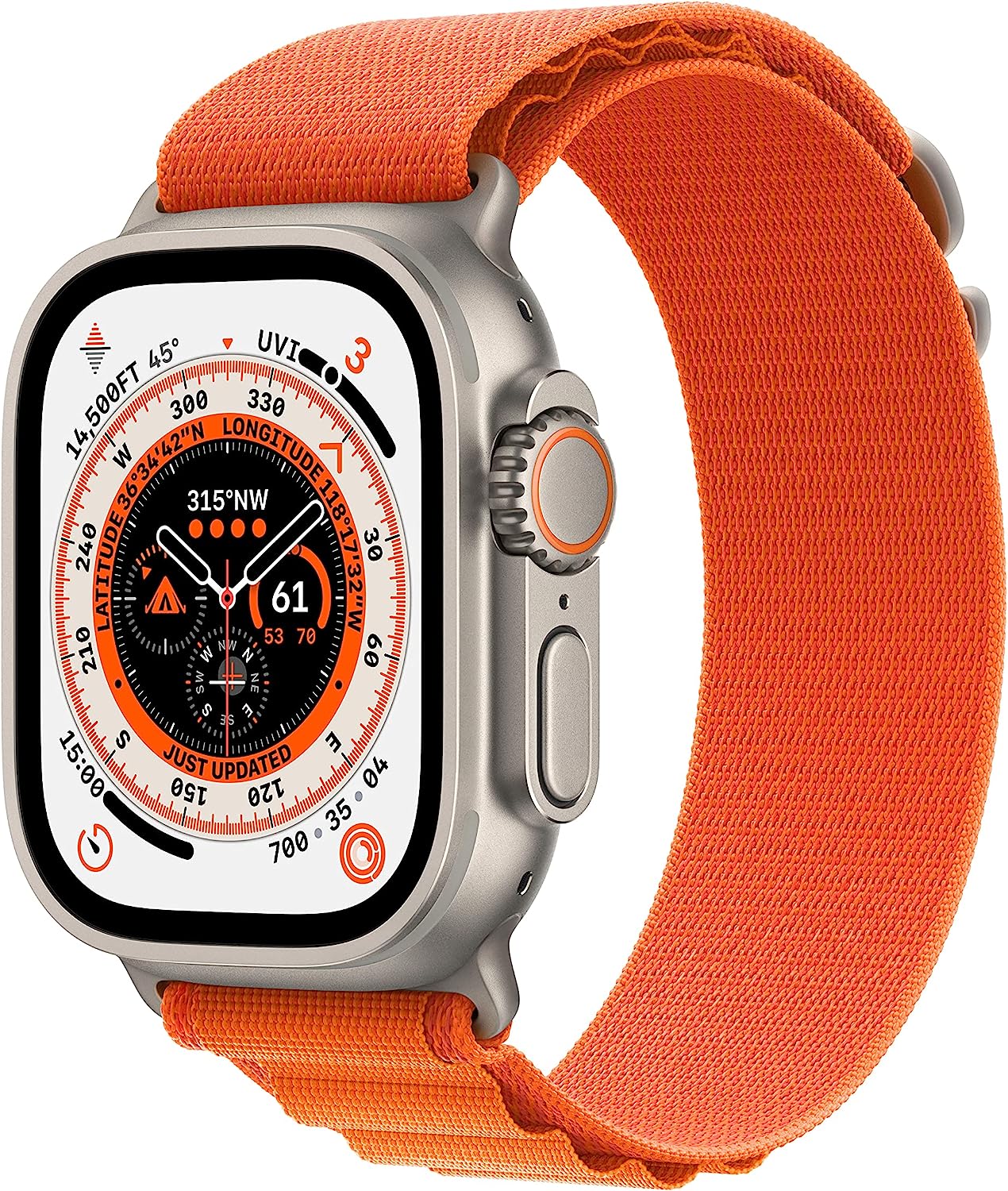 Apple Watch Ultra with Orange Alpine Loop Band 