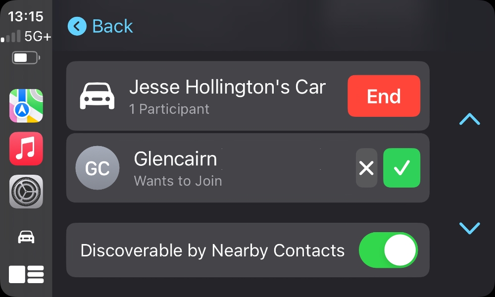 iOS 17 CarPlay SharePlay approve request