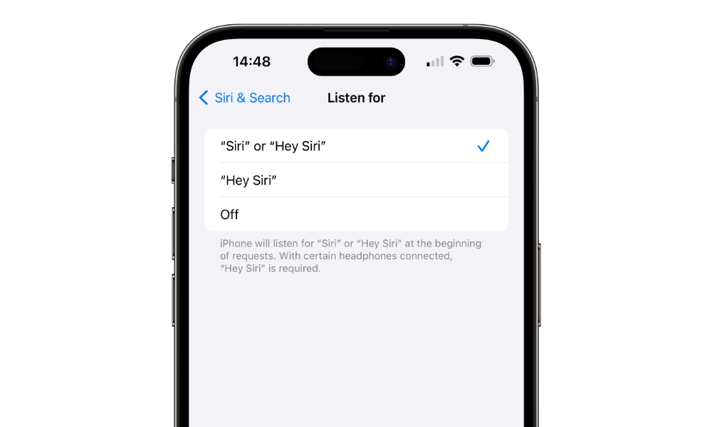 iOS 17 Hey Siri settings