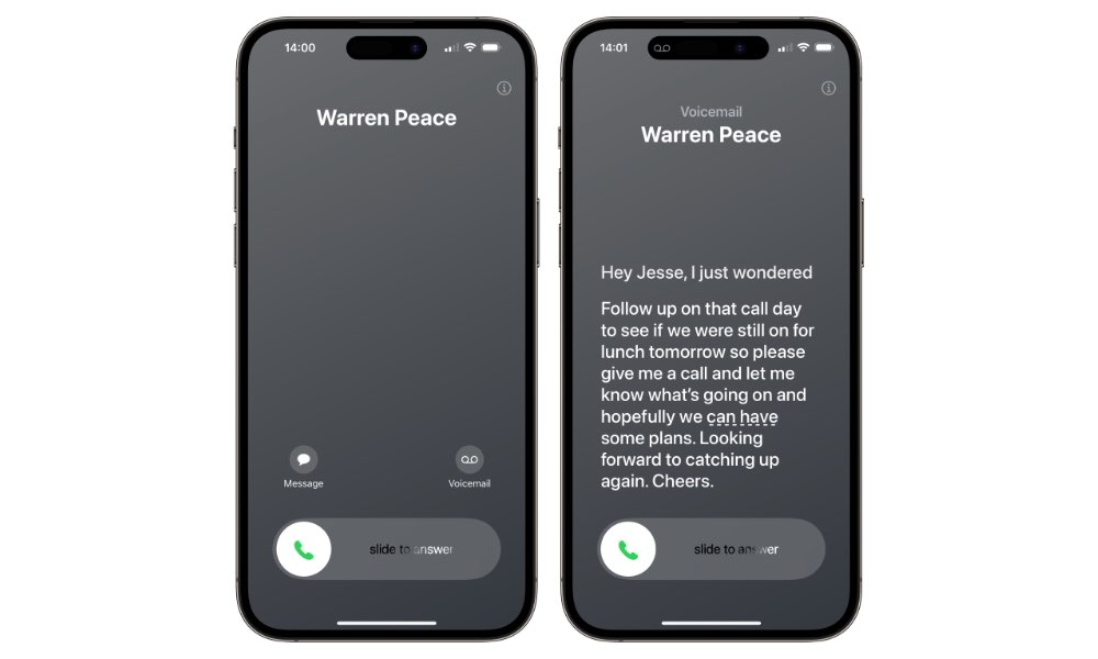 iOS 17 Live Voicemail