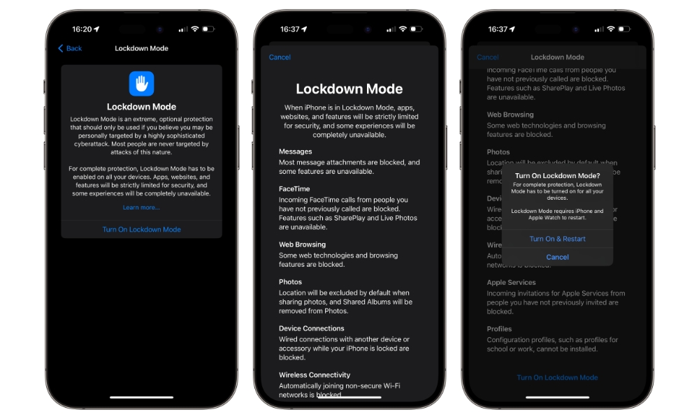 iOS 17 Lockdown Mode