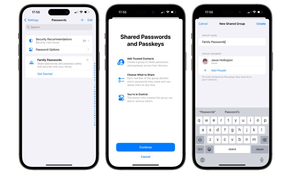 iOS 17 Share Passwords and Passkeys