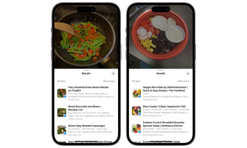 iOS 17 Visual Look Up Food Recipes