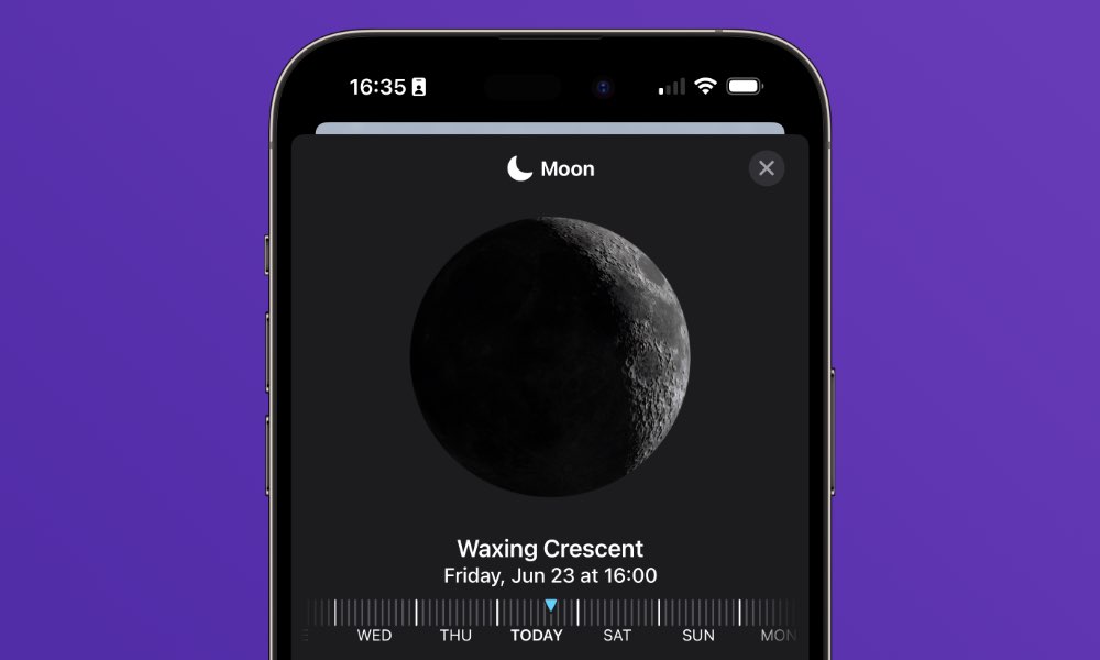 iOS 17 Weather moon hero