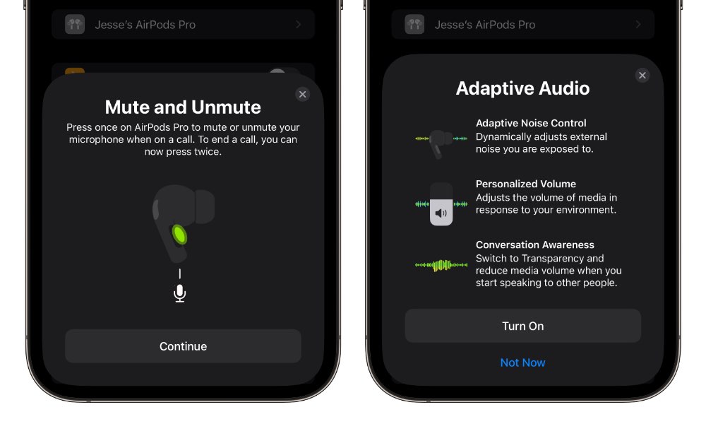 iOS 17 beta 1 new AirPods Pro feature banners