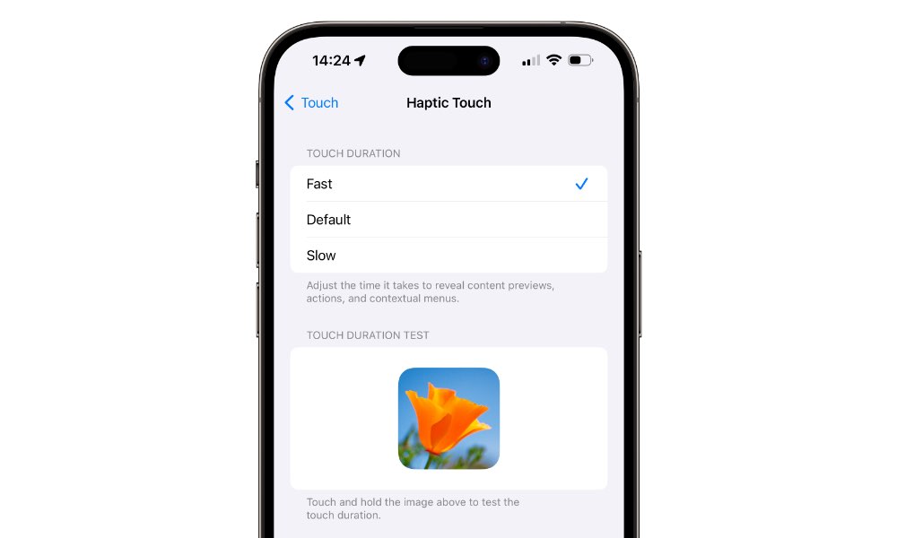 iOS 17 beta 2 Haptic Touch setting