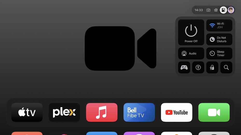 tvOS 17 beta 1 Control Center