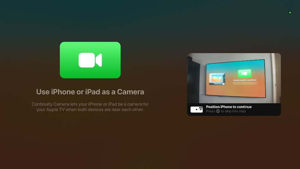 tvOS 17 beta 1 FaceTime position camera