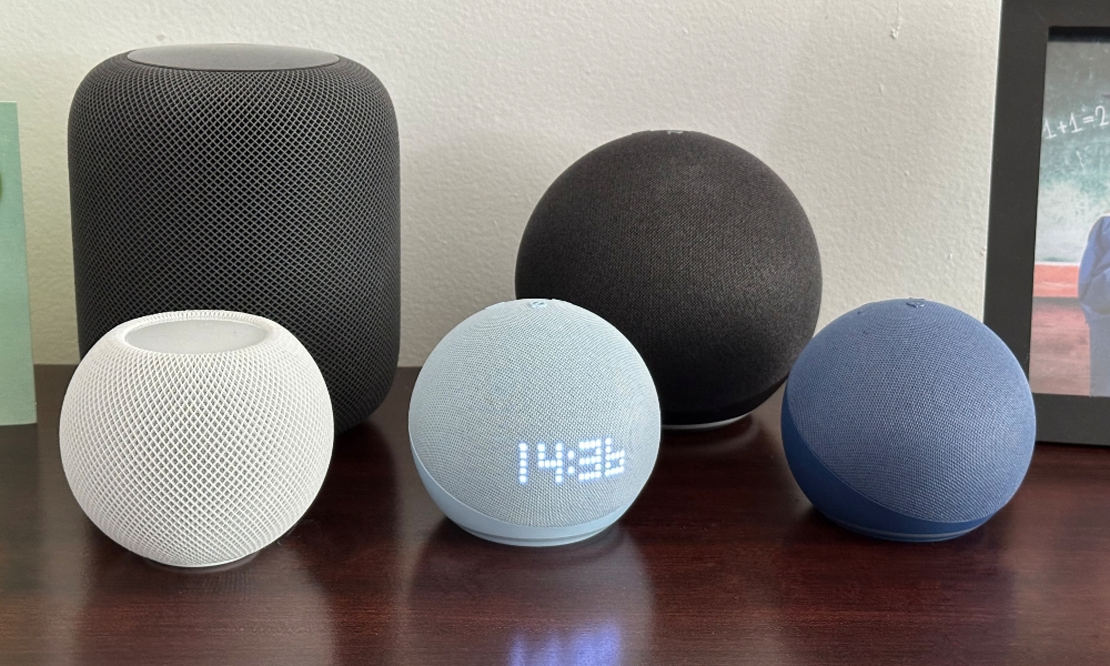 Apple HomePods and Amazon Echoes