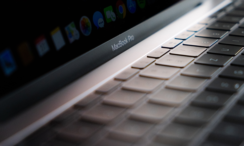 MacBook Pro closeup on keyboard