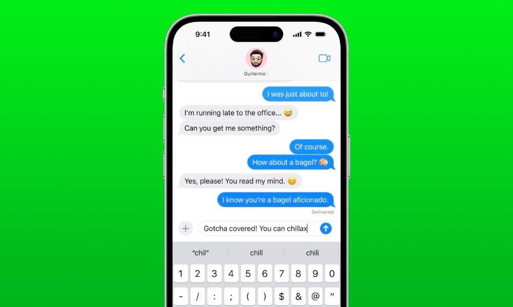 WWDC2023 iOS 17 keyboard green background