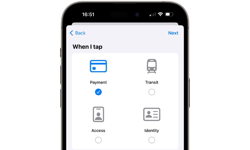 iOS 17 Transactions Shortcut options