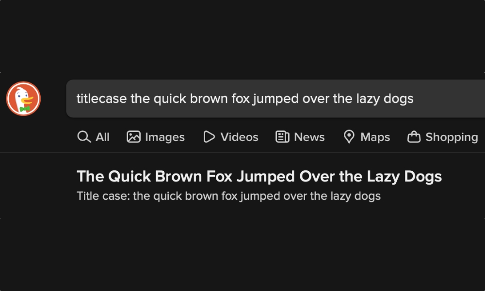 DuckDuckGo titlecase