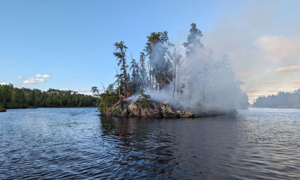 Missanabie Dog Lake island wildfire