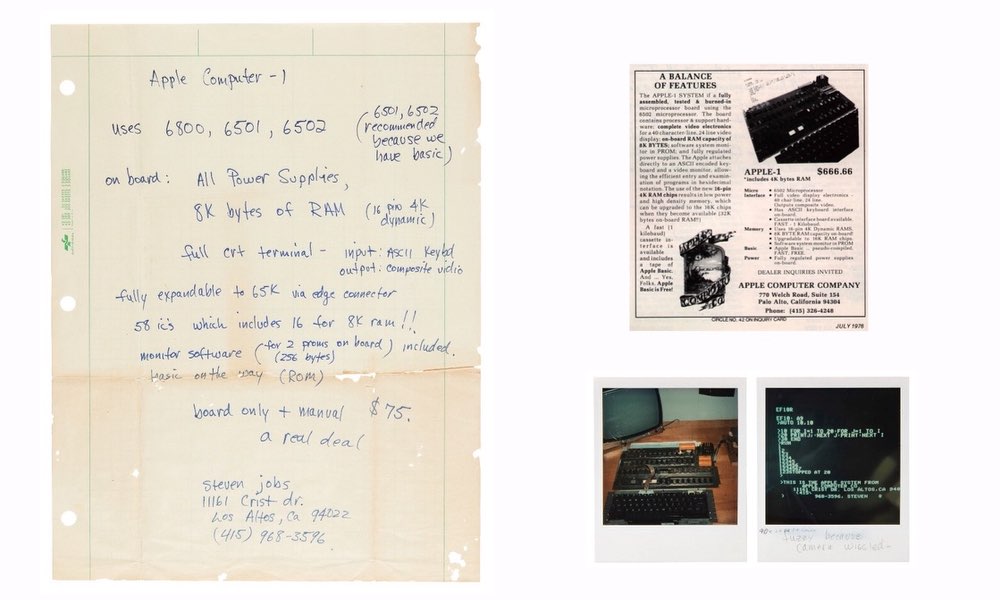 Steve Jobs Apple 1 Handwritten Ad Auction