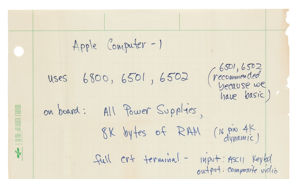 Steve Jobs Apple 1 Handwritten Ad