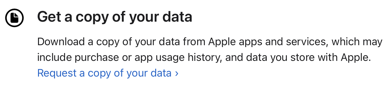 get copy data apple